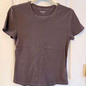 NWOT Old Navy Women's Earthen-Color Short Sleeve Sung-Fit Crop Tee Size Medium